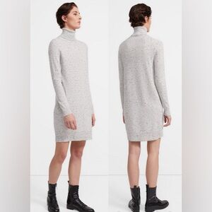 Theory Speckled Gray Long Sleeve Cashmere Dress M